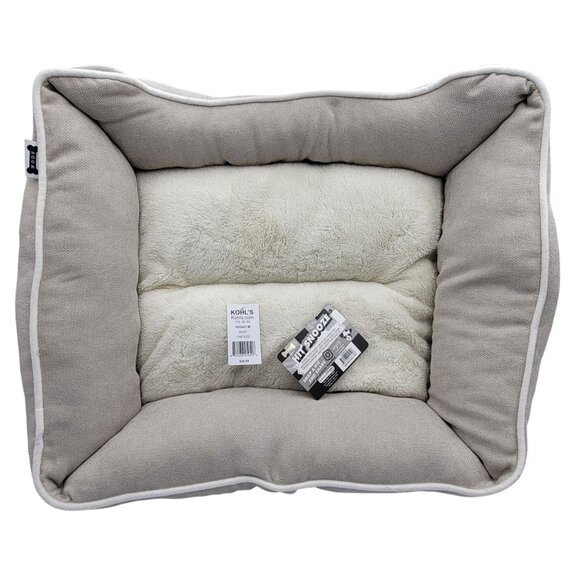 Woof Pet Bed Rectangular Plush  24" Grey & Black Polyester Fiber NEW - Picture 1 of 7